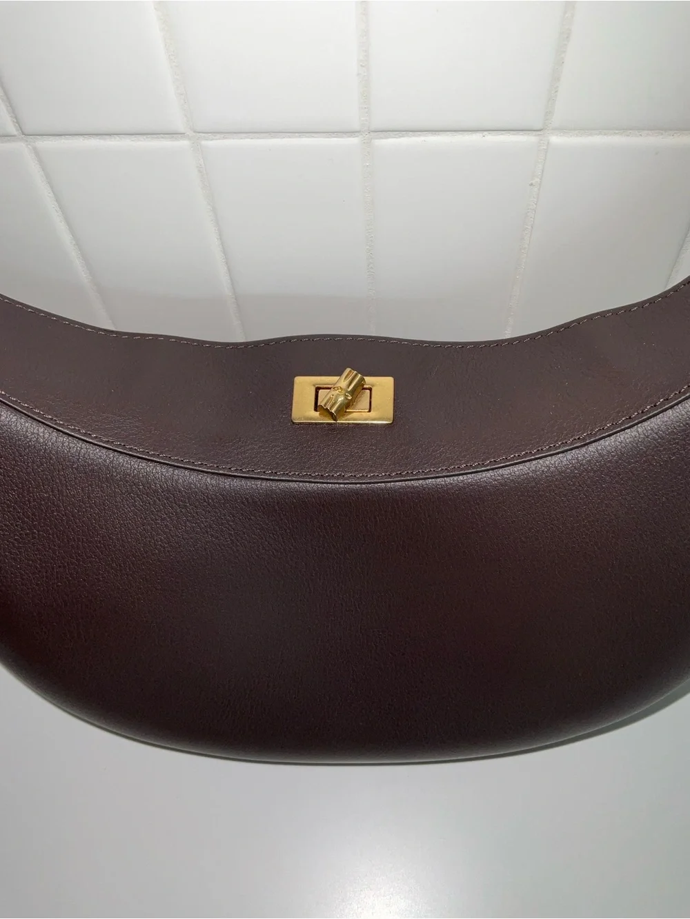 J. McLaughlin Molina Brown Crescent Leather Shoulder Bag